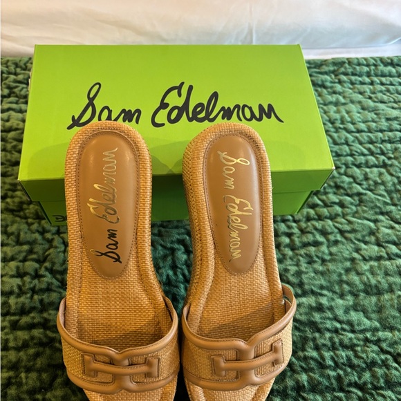 New!Sam Edelman Pauleena Raffia platform wedge sandals in the Sand Dune. SZ 8 - Picture 8 of 11